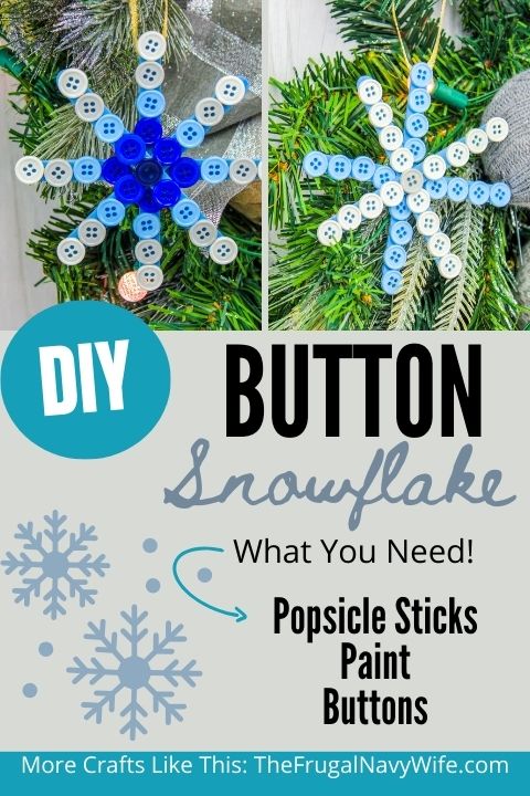 Easy DIY Button Snowflake – Popsicle Stick Snowflake Craft