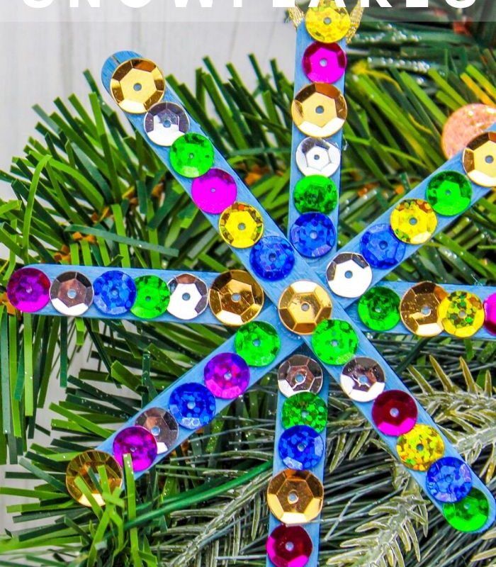 Super Fun & Easy DIY Popsicle Stick Snowflake Craft