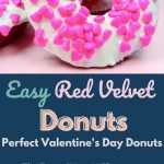 Red Velvet is perfect for Valentine's Day because of its rich red color. I am loving these Red Velvet Donuts, they make the perfect Valentine's Day Donuts. #valentinesday #donuts #doughnuts #redvelvet #breakfast #frugalnavywife | Easy Donuts | Valentine's Day Breakfast | Valentine's Day Foods | Red Velvet Recipes | Donut Recipes |