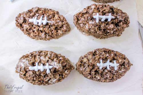 Easy Football Rice Krispie Treats Recipe - The Frugal Navy Wife