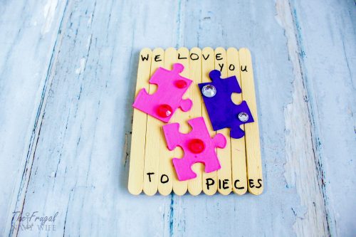 DIY Valentines From Popsicle Sticks - I Love You to Pieces Valentine