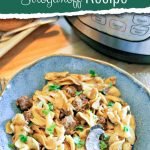 Easy weeknight meal for the whole family. This Instant Pot Beef Stroganoff Recipe is a sure hit. Add this one to your menu plan today! #frugalnavywife #instantpot #dinner #easyweeknightmeal #beefstroganoff | easy Weeknight Meals | Dinner Recipes | Instant Pot Recipes | Beef Recipes | Beef Stroganoff Recipes