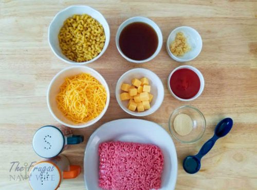 Instant Pot Cheeseburger Mac and Cheese ingredients