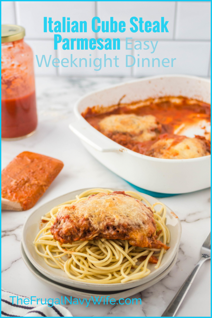 Looking for easy weeknight meal cube steak recipes? This one is simple and easy and your kids will love it! This Italian Parmesan Crusted Steak is yummy! #frugalnavywife #cubesteakrecipe #easyweeknightmeal #dinnerrecipe #tasty | Homemade Cube Steak Recipe | Dinner Ideas | Dinner Recipe | Easy Weeknight Meal | Easy Recipe | Family Favorite Recipes | Parmesan Crusted Steak Recipe | Parmesan Recipes | Cube Steak Recipes