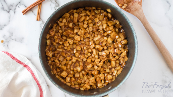 The traditional flavor of apple pie filling wrapped up in a crunchy shell. These apple pie egg rolls are an ideal fall afternoon treat. #applepierecipes #eggrolls #frugalnavywife #fallrecipes #thanksgiving | Thanksgiving Dessert | Fall Desserts | Apple Recipes | Apple Pie Recipes |