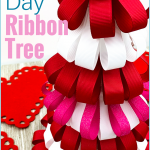 Perfect to use up old supplies you may have laying around! Make these Valentine's Day Ribbon Tree for the kids! #frugalnavywife #valentinesday #valentinesdaydecorations #easyvalentinecrafts #valentinesdaycrafts #frugaldiy #frugaldecorations | Valentine's Day Crafts | Easy Crafts for Kids | Ribbon Tree Crafts | Valentine's Day Decorations | Frugal Home Decor |