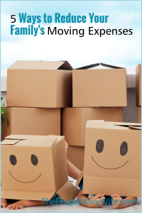 Lowering moving expenses can also reduce financial stress, here are our top 5 Ways to reduce Moving Expenses. #frugalnavywife #moving #movingexpenses #savingmoneyonmoving | How to Save On Moving Expenses | Moving Cross Country | Frugal Living | Reducing Moving Costs |