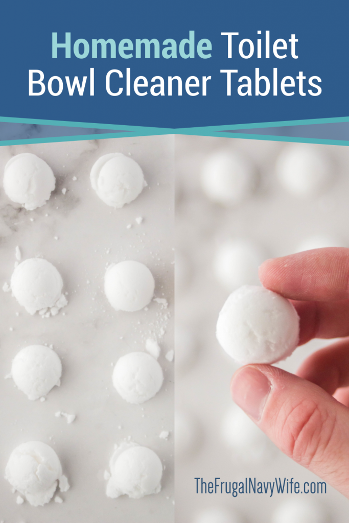 These Homemade Toilet Bowl Cleaner Tablets are another item we started making to save money and I'm sharing them with you! #frugalnavywife #frugalliving #homemade #diycleaner #toiletbowlcleaner #homeremedy | Home Remedy | Homemade Cleaner | Toilet Bowl Cleaner Tablets | Homemade Toilet Cleaner | DIY Cleaner | Frugal Living | Saving Money Hacks