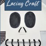 Get the kids involved this Halloween by helping you make this Skeleton Paper Plate Lacing Craft. It’s simple, fun, and will get your home ready for the holiday. | Holidays | Halloween | Paper Plate Crafts | Skeleton | Crafts for Kids | Fun Crafts | Family Crafts