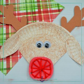 Reindeer Paper Plate Lacing Activity for Kids - The Frugal Navy Wife