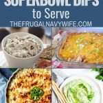 What is football season without some delicious appetizer recipes? We put together a great list of Superbowl Dips to help you! #football #superbowl #dips #appetizers #frugalnavywife #roundup | Tailgating | Superbowl Dips | Football Season | Appetizers | Roundup Recipes | Frugal Navy Wife | Side Dishes |