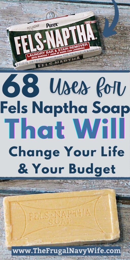 This little bar of soap will change your life. It’s so inexpensive. Check out these uses for Fels Naptha Soap that are life-changing... #felsnaptha #usesfor #frugalliving #frugalnavywife| Frugal Living Tips | Uses For | Cleaning | Home |