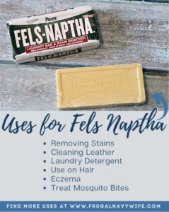This little bar of soap will change your life. It’s so inexpensive. Check out these uses for Fels Naptha Soap that are life-changing... #felsnaptha #usesfor #frugalliving #frugalnavywife| Frugal Living Tips | Uses For | Cleaning | Home |