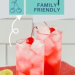 Make this fun and classic Shirley Temple for all ages or get-togethers! It's easy, pretty, refreshing, and great for summer! #mocktail #shirleytemple #frugalnavywife #easyrecipes #drink #summertime | Drinks | Easy Mocktail | Shirley Temple | Summer Drink Recipes |