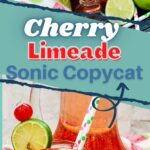 Sonic's cherry limeade is the perfect combination of sweet and tart. But why spend money when you can make your own copycat version at home? #copycat #drink #easyrecipes #frugalnavywife #sonic #cherrylimeade | Copycat Cherry Limeade | Sonic Copycat Recipe | Drink | Easy Recipes |