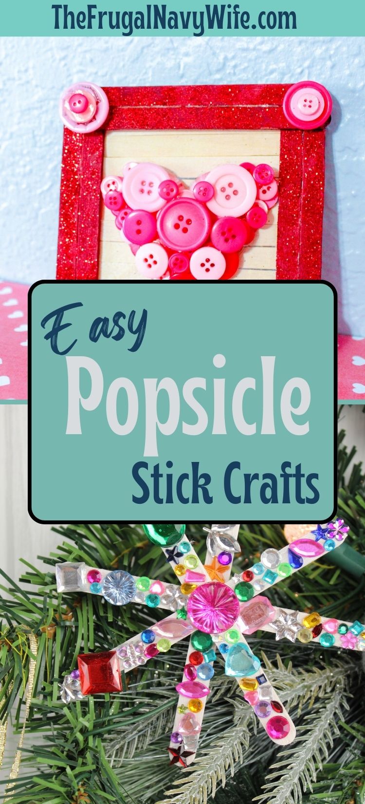 Popsicle Stick Gem Snowflakes Craft - The Frugal Navy Wife