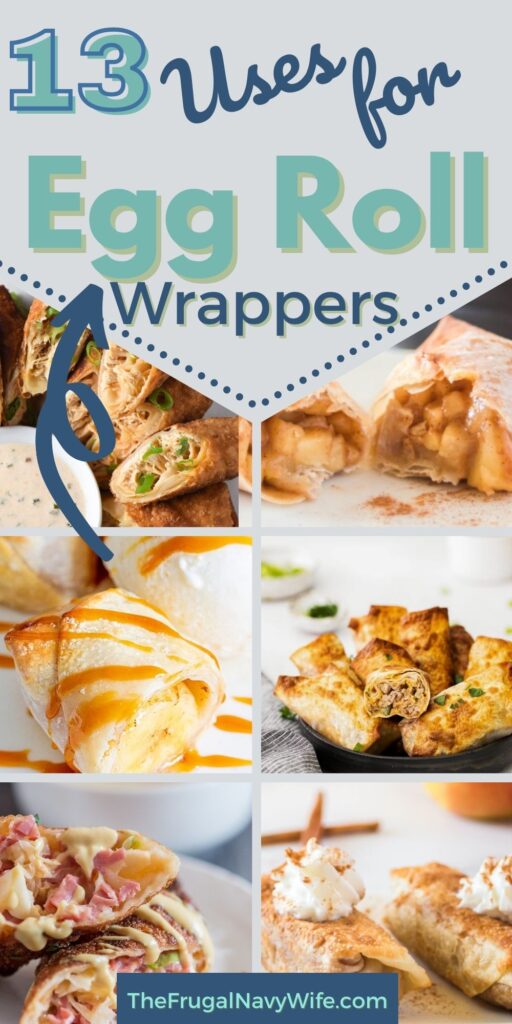 Looking for extra uses for egg roll wrappers? Here are some great ways to use your egg roll wrappers so they don't go to waste. #eggrollwrappers #usesfor #frugalliving #roundup #frugalnavywife | Uses for Egg Roll Wrappers | Frugal Living | Roundup | Uses For |