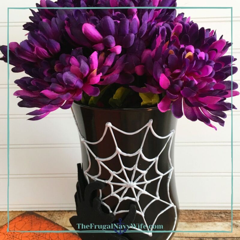 DIY Halloween Vase – Spider Web Vase