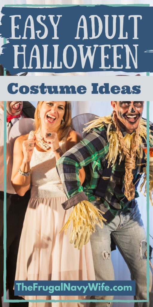 Easy adult Halloween costume ideas are pretty hard to find so here is a list of great ideas to help get you started. #halloween #adultcostumes #frugalnavywife #halloweencostumes | Halloween Costumes | Adult Halloween Costumes | Frugal Costumes | Parenting |