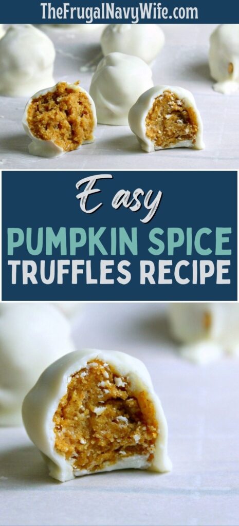 Fall is the season for everything pumpkin, these Pumpkin Spice Truffles are simple to make and will be a crowd favorite. #pumpkinspice #pumpkinrecipe #fallrecipe #frugalnavywife #dessert #truffles | Pumpkin Spice Recipes | Pumpkin Recipes | Fall Recipes | Truffle Recipes | Dessert Recipes | Easy Desserts | Easy Fall Desserts |