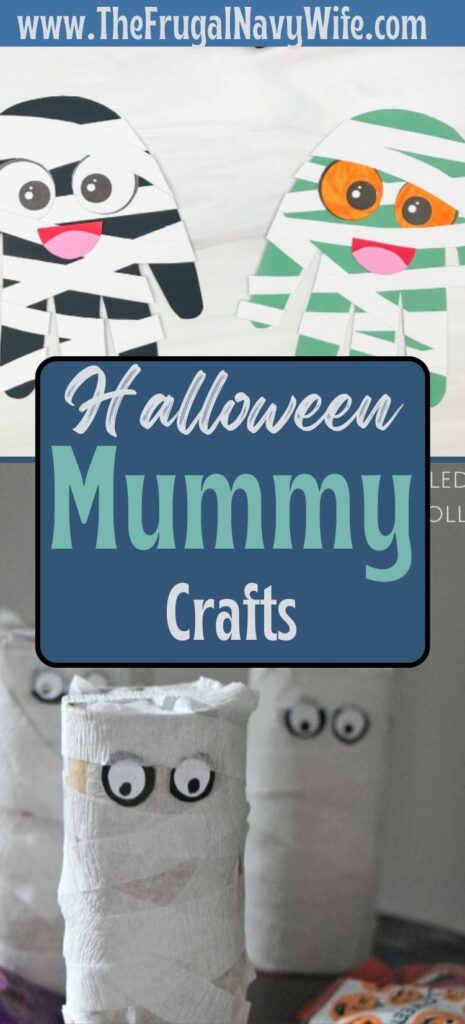 Whether you're looking for a fun activity to do with the kids or want to spruce up your home, these mummy crafts will be fun to make! #halloween #frugalnavywife #crafting #kids #mummy #holiday | Mummy Crafts | Halloween | Spooky | Kids | Do It Yourself | Kids Crafting | Decor |