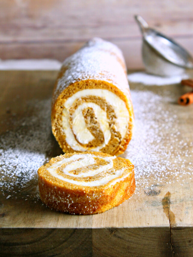 Pumpkin Roll Recipe with Cream Cheese Frosting