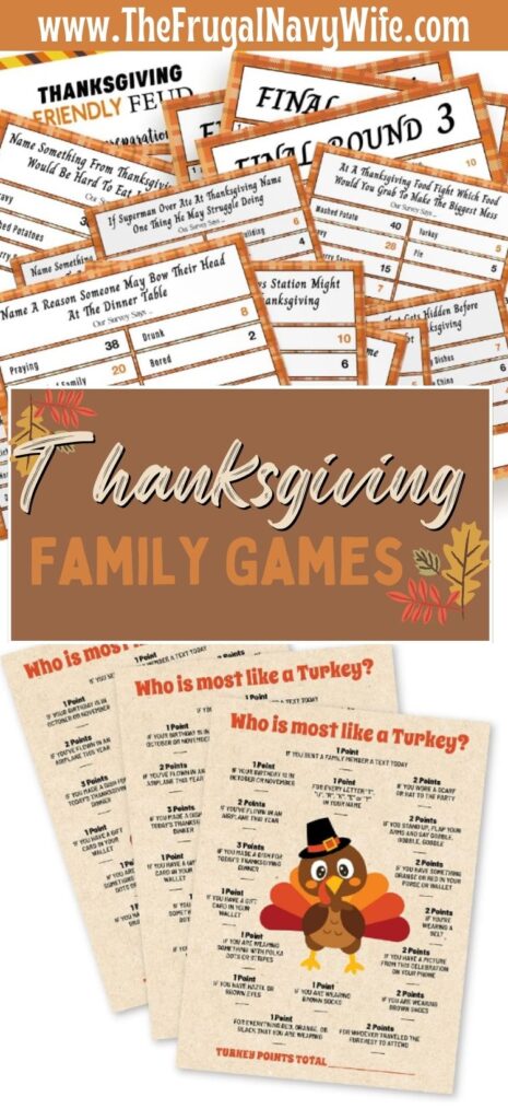 These festive Thanksgiving family games are a wonderful way to bring joy and excitement to your holiday gathering. #thanksgivng #games #family #holiday #frugalnavywife | Family Activities | Thanksgiving | Holiday | Family Games |