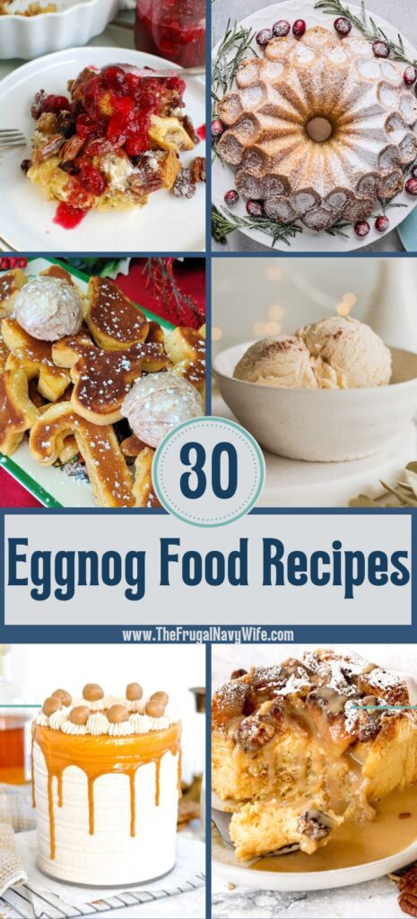 Indulge in the creamy, festive flavors of eggnog with these tantalizing eggnog food recipes that showcase the versatility of this holiday drink. #eggnog #foodrecipes #frugalnavywife #holiday #baking #breakfast #dessert #christmas | Holiday | Eggnog | Food Recipes | Christmas | Baking | Breakfast | Desserts |