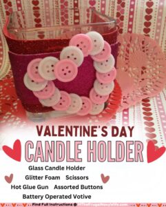 Elevate your Valentine's Day celebration with a beautifully crafted candle holder that exudes warmth and charm. #valentinesday #candleholder #diy #frugalnavywife #crafting #decoration #artsandcraft | DIY | Valentine's Day | Candle Holder | Arts and Crafts | Decor |