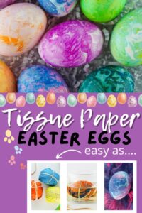 Discover a creative way to decorate Easter eggs with tissue paper! The tissue paper offers endless possibilities for color combinations. #tissuepaper #easter #eggdying #holiday #frugalnavywife #kids #artsandcrafts | Holiday | Easter | Egg Dying | Kids | Arts and Crafts |