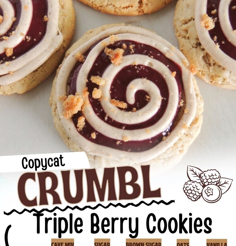 Copycat Crumbl Triple Berry Cookies