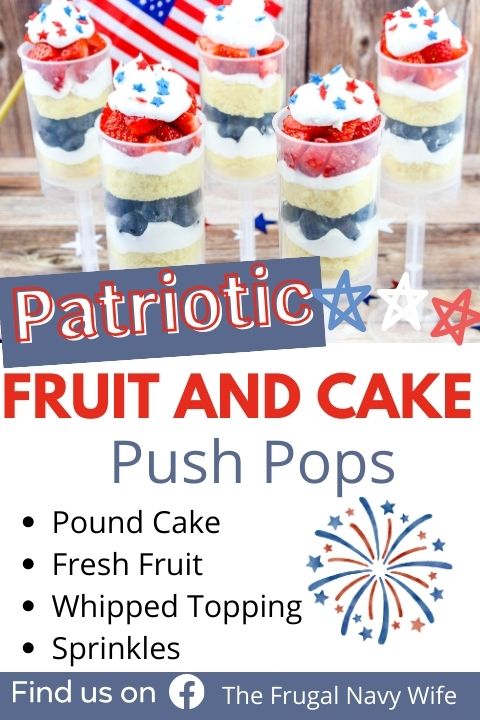 Patriotic Fruit and Cake Push Pops