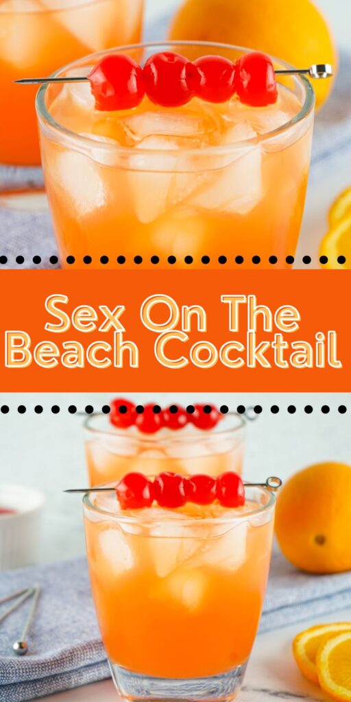 Whether mixed at a bar or crafted at home, this Sex on the Beach cocktail promises a refreshing escape on a carefree summer day. #sexonthebeach #cocktail #frugalnavywife #adultdrink #summer #alcohol | Sex On The Beach | Summer | Cocktail Recipes | Adult Beverages | Easy Drink Recipes |