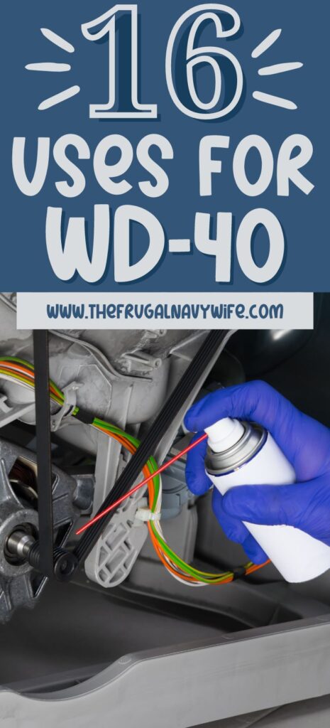 Check out these uses for WD-40 that make tackling everyday challenges simpler, more efficient, and incredibly satisfying. #WD40 #frugalliving #usesfor #frugalnavywife | Frugal Living | Uses For | WD-40 | Frugal Living Tips |
